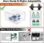 10 Pack Thicken Shoe Organizer Stackable,Upgraded Sturdy Shoe Storage Box with Magnetic Door,Shoe Containers For Sneaker Display,Hat Organizer,White