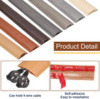 HARFINGTON 6ft Cord Cover Floor W0.6 x H0.33 Inner Channel PVC Hide Extension Cable Floor Wire Hider Wire Covers Protector for Prevent Cable Trips Cables Management, Wood Black