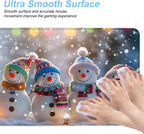 Snowman Christmas Mouse Pad XXL – Large Holiday Desk Mat with Cute Snowmen & Lights, Extended Non-Slip Mousepad for Office, Gift, Winter Decorations,31.5 x 11.8 in