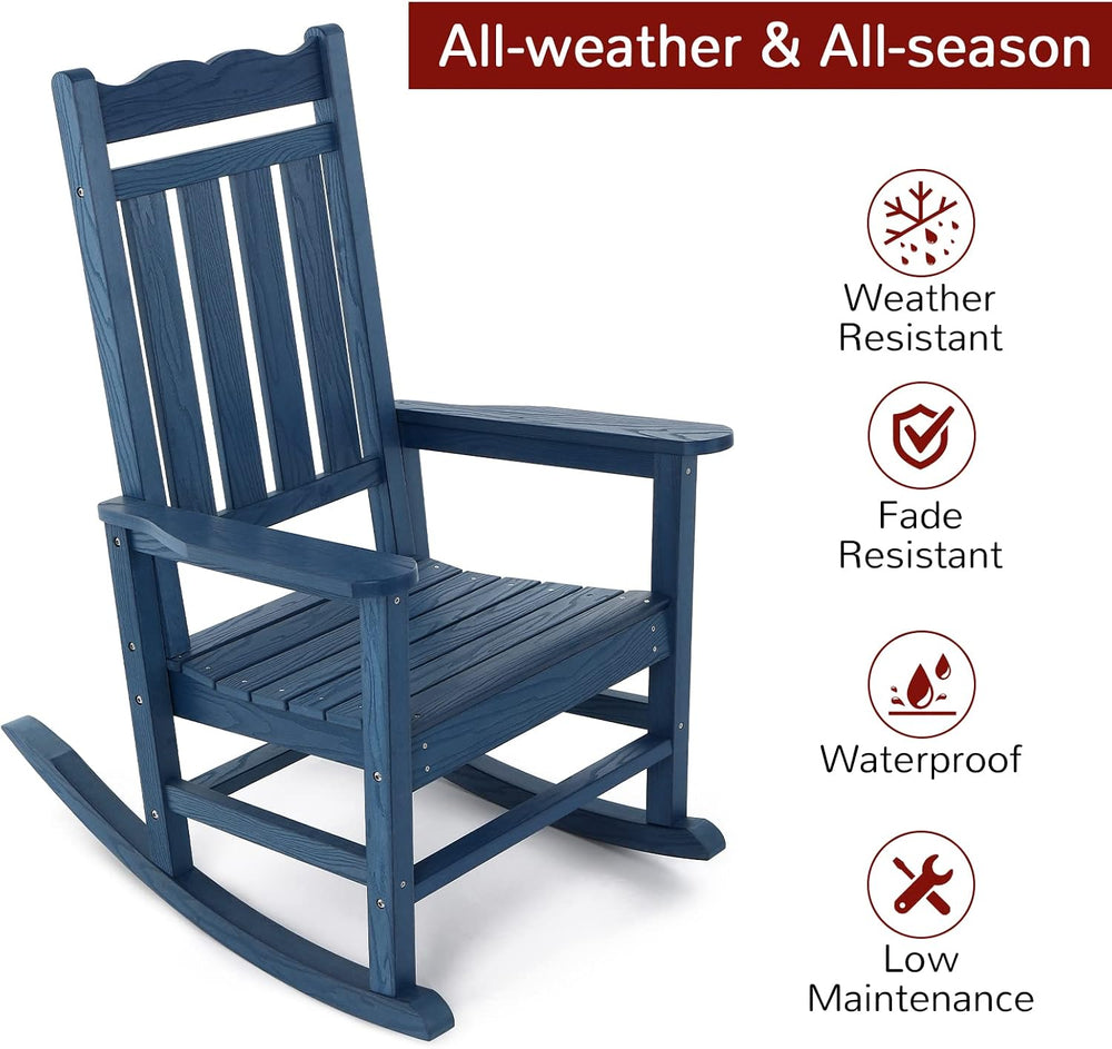 Stoog All-Weather Patio Rocking Chairs Set of 2, Outdoor Rocking Chair with 4...