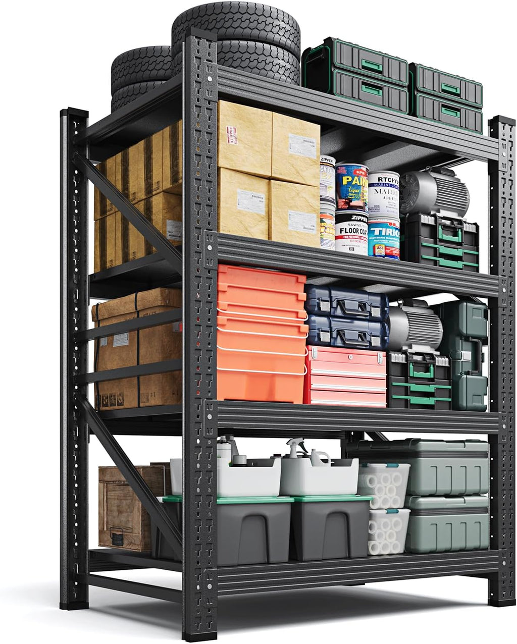 Letaya 2000LBS Storage Shelves Heavy Duty,60" H Garage Shelving Units, 4 Tier Adjustable Utility Rack Shelf,Large Metal Industrial Shelves,for Shop,Warehouse,Basement (40" W x 20" D x 60" H)