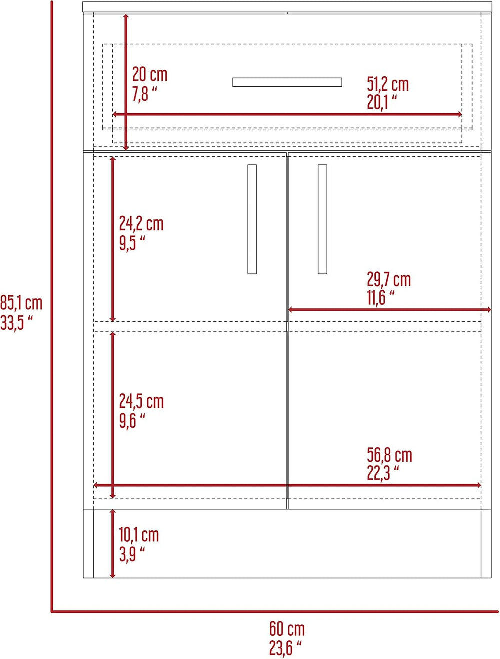 Modern Kitchen Pantry, Storage Cabinet with 1 Drawer and Double Door, 2 Shelv...