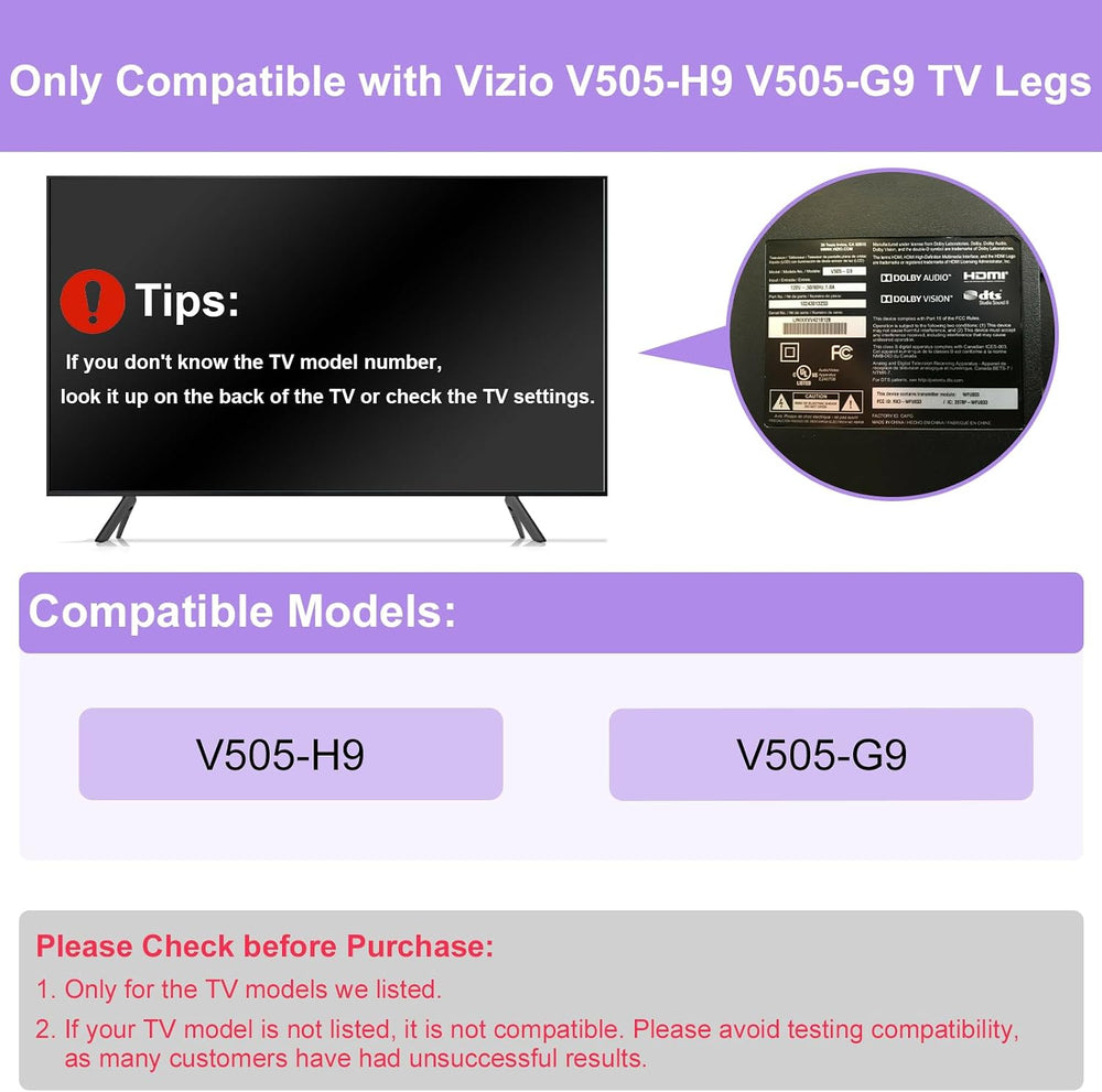 TV Stand Legs Only for Vizio TV Stand V505-H9 V505-G9, Not for Other TV Model...