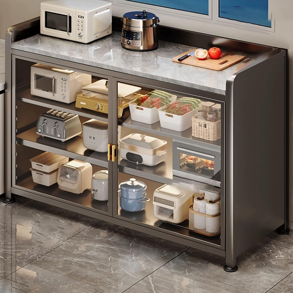 JKGHK Kitchen Storage Cabinet, Food Prep Baker's Rack Table with Flip Doo...