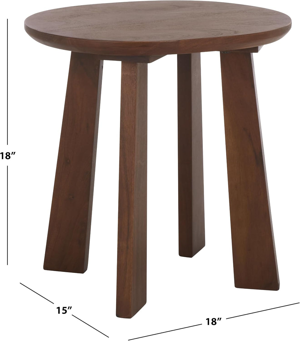SAFAVIEH Home Collection – Zoro Round Wooden Stool, Brown Acacia Wood Accent ...