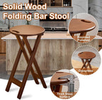 Bar Stools for Kitchen Island 17/23.6 Inch Seat Height Counter Stools Wood Foldable Breakfast Bar Stools Space Saving Built-In Handle for Easy Carrying For Kitchen Bar Cafe Dining Room(Large)