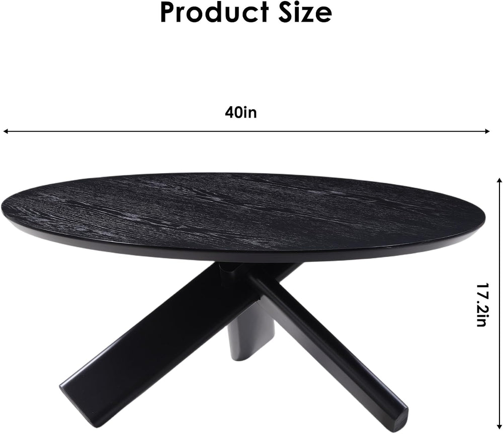 Need 40in Round Coffee Table for Living Room, Modern Natural Wood Center Tabl...