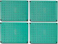 Metal Pegboard 12-Inch Tall x 16-Inch Wide Heavy Duty Wall Organizer for Home Garage Tool Storage 4pcs Green