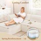 Vesgantti 106" Cloud Couch Sectional Modular Sofa, Deep Seat Comfy Cloud Couch Chenille Memory Foam Sofa Modular Couches for Living Room Bedroom, No Assembly Required (Beige, Left-Facing Chaise)