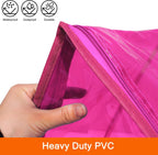 Vieshful Pink 40L Clear Clothes Storage Bag with Zipper 5 Pack Colorful Clothes Organizer Vinyl Storage Bag for Comforter, Blanket, Bedding, Duvet, Transparent Moving Totes