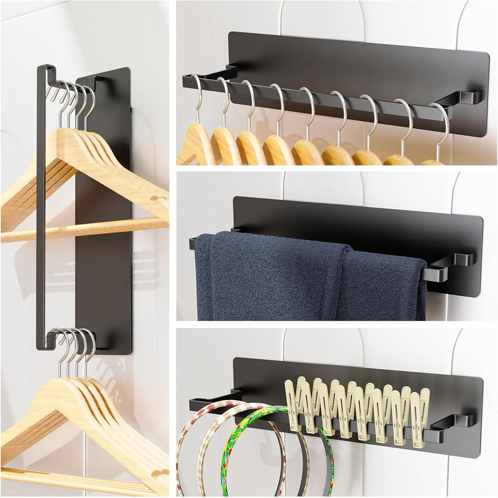 5-Pack Magnetic Shelves for Laundry Room Organization, Strong Hold Refrigerator & Washing Machine Shelves, Includes Spice Rack, Hanger Organizer Stacker & Utensil Hooks, No Drill Installation