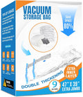 9 Pack XXL Jumbo Vacuum Storage Bags, Double-layer Design Leak-proof and Puncture-resistant, Extra Large Space Saver Vacuum Seal Bags for Comforters, Bedding, Blankets, Huge Stuffed Toy (47.2x39.4 in)