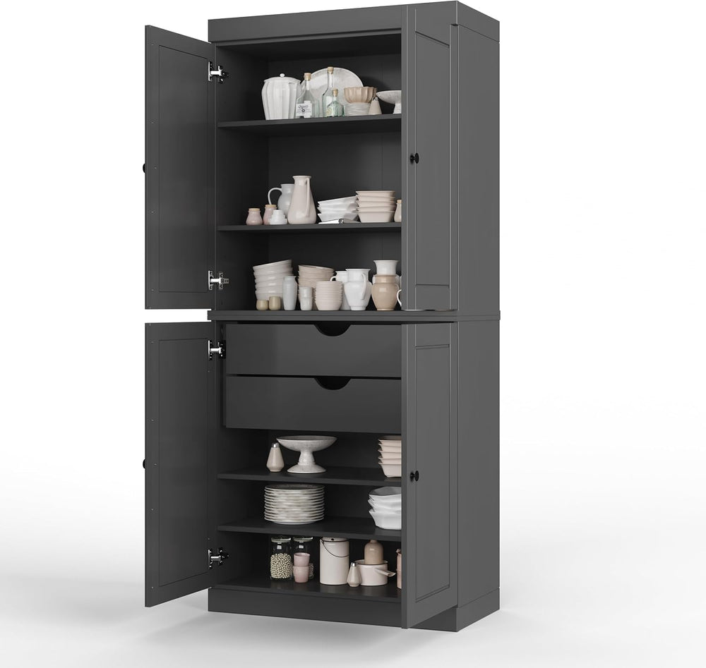 Palace Imports Solid Wood Kitchen Pantry - 71.5" H x 32" W Tall Sto...