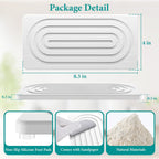 2 PCS Water Absorbing Stone Tray for Sink, Quick Drying Diatomite Bathroom Tray Countertop, Stone Drying Mat for Kitchen Counter Faucet, Soap Dish Dispenser Vanity Organizer, White-A-8.3" x 4"