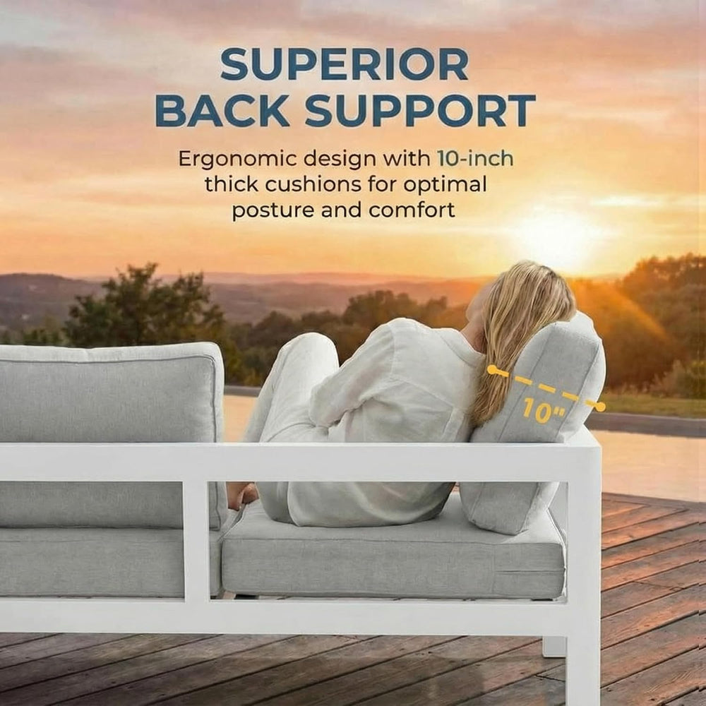 Solaste Aluminum Patio Furniture Set for All Weather, Oversized Metal Outdoor...