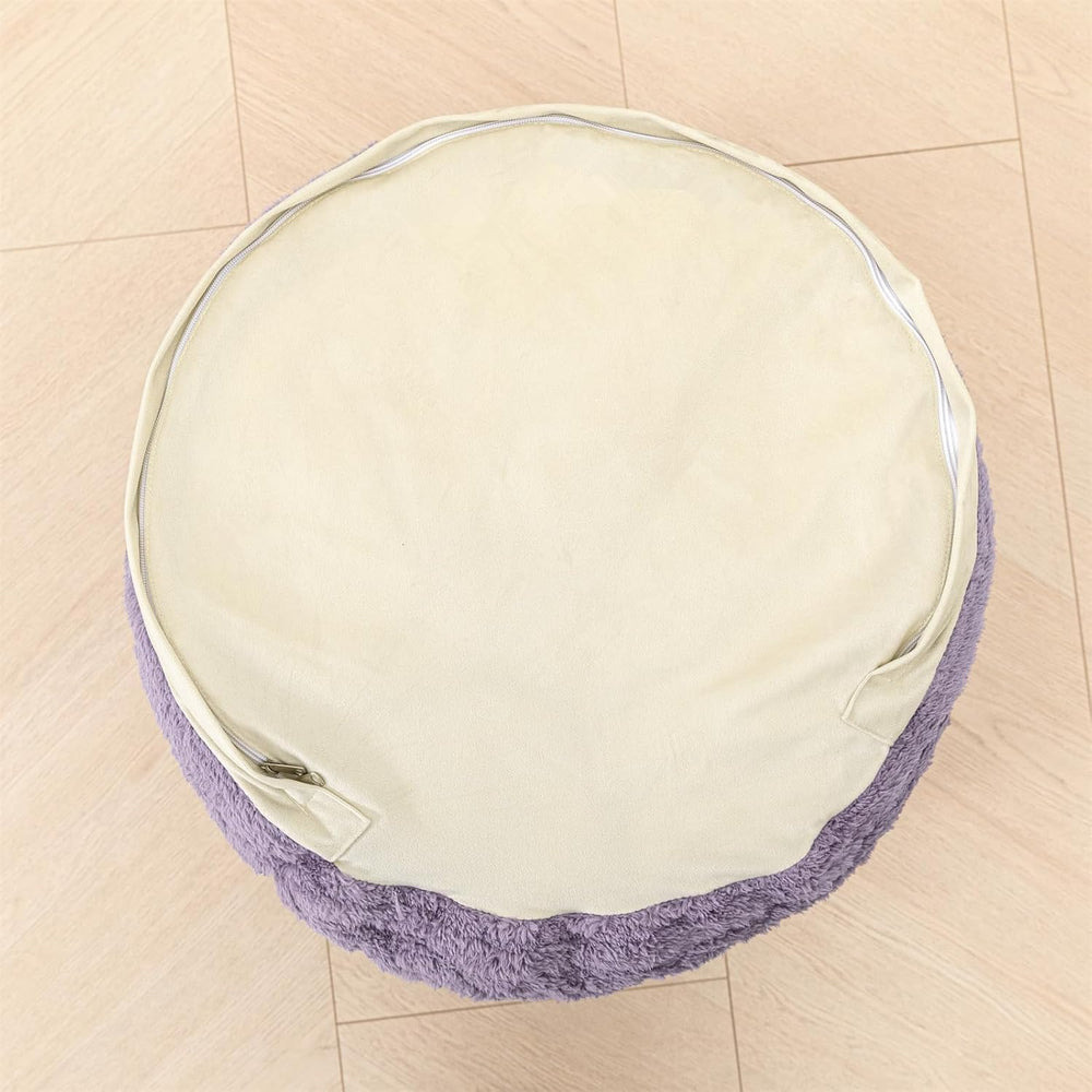 Pouf Ottoman Stuffed 20x20x12 Inches Floor Pouf Plush Fiber Ottoman Foot Rest...