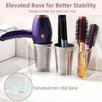 Hair Tool Organizer, Hot Tools Organizer Countertop/Wall Mount, Thick Acrylic Hair Tools Organizer with Anti-Slip Steel Cups, Hair Tool Holder for Bathroom & Vanity Storage UEMUSI