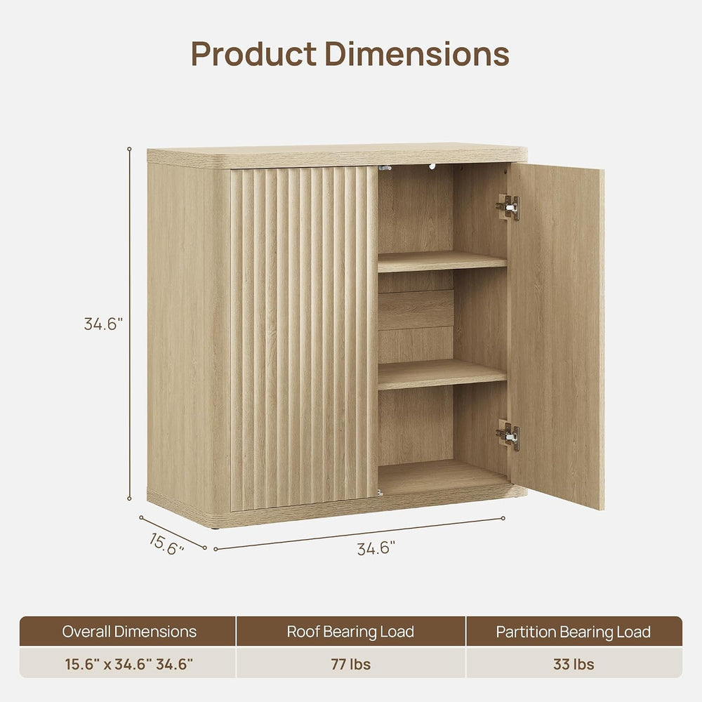SICOTAS Buffet Cabinet with Storage Sideboard Accent Modern Credenza with Doo...