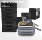 Eastern Bluebird DVD Case, 40 Capacity CD Case Holder with Zippers, Portable CD Holder Hard Plastic Disc Cases Personalized DVD Wallet Organizer for Car Home Travel