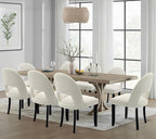 Dining Room Chairs Set of 8, Upholstered Wooden Dining Chairs, Modern Farmhouse Kitchen Chairs with Solid Wood Legs & Fabric Backrest, Cream White