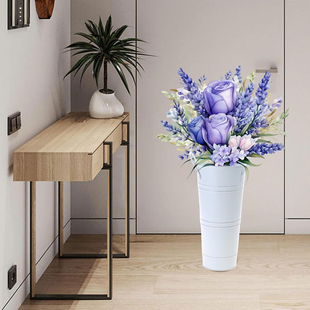 Umbrella Stand, Umbrella Holder for Entryway Metal Freestanding Umbrellas Stand Indoor Umbrellas Storage with Handle Vintage Storage Bucket Flower Arrangement for Home Decor﻿