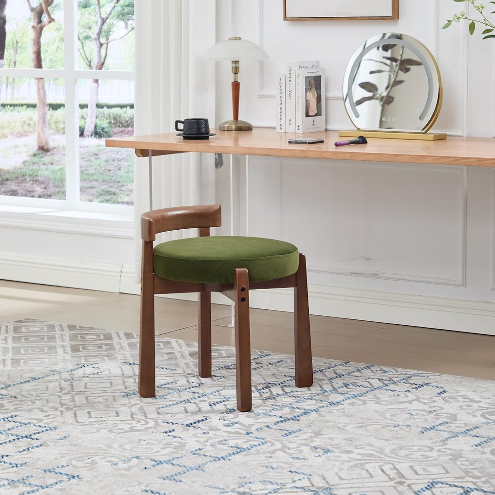 Ya-Home Modern Vanity Chair Upholstered Small Ottoman Footstool, Make Up Stoo...