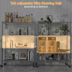 Himimi 4-Tier Heavy Duty Steel Wire Rack Storage Shelving, Adjustable Metal Storage Shelves with Wheels, 72''H Wire Shelf for Kitchen Garage Basement Pantry Organization, 18" D×36" W×72" H-Silver