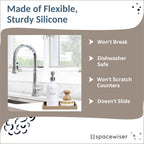 Countertop and Vanity Tray - Small 7.7” Silicone Tray for Soap Dispenser Bottles, Bathroom Trays, Kitchen Sink Trays, Sink Caddy Kitchen Sinks Organizer, Soap Dish & Sponge Holder Mat