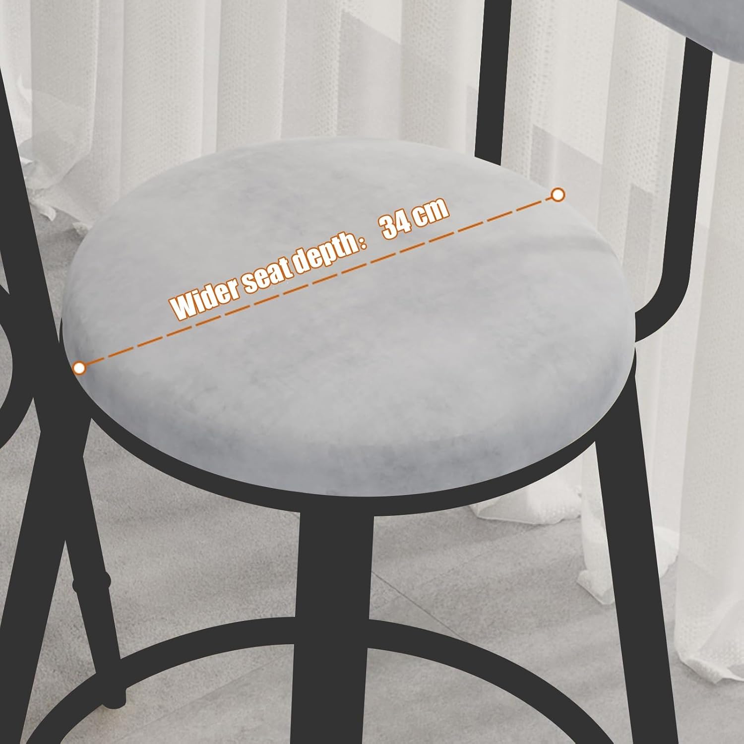 Tall Executive Office Chair, Metal Frame Side Chair, Commercial Stainless Steel Stool, Bar Stools, for Small Spaces Home Bedroom Study(Orange,75cm)