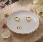 Lolalet Handmade Ceramic Ring Dish Jewelry Tray Plate with Initial, Small Personalized Monogram Gift for Women Girls, Graduation,Hostess, Engagement, Bridal Shower, Maid of Honor, Bridesmaid, Birthday