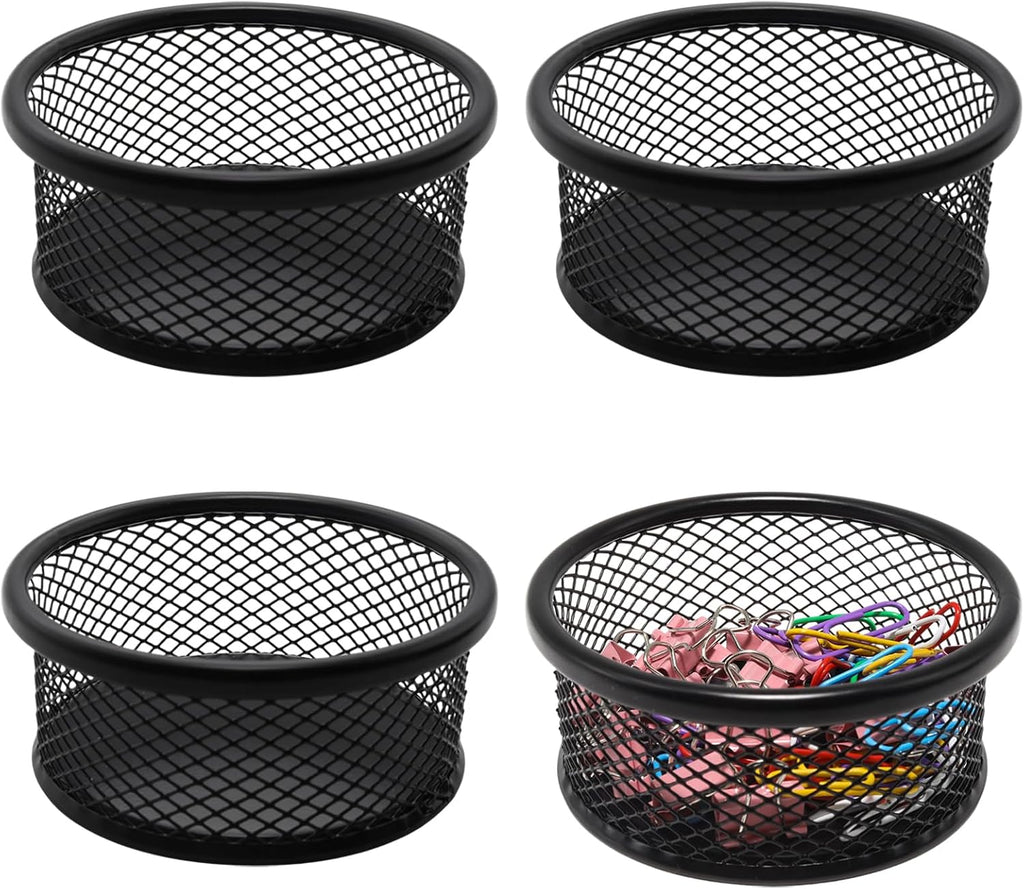 2 Pack Mesh Paper Clip Holder, Paperclip Holder for Desk, Paper Clip Dispenser Organizer