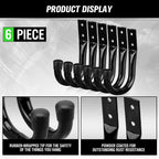 Heavy Duty Garage Storage Hooks, 6-piece Bike Hooks for Garage Wall, Utility Garage Hooks, Wall Mount J Hook for Hanging, Large Metal Storage Organizer Tool, Extension Cord Hanger