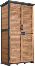 GUTINNEEN Outdoor Storage Cabinet Upgraded with Metal Frame Durable Storage Shed with Floor and Adjustable Shevels Waterproof Garden Tool Shed