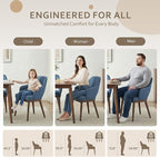 Wooden Dining Chairs Set of 2, Modern Fabric Upholstered Dining Room Chair, Kitchen Side Chairs, Farmhouse Dinner Chair with Open Back for Kitchen, Blue