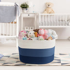 Maliton Woven Rope Blanket Basket Living Room, Storage Basket for Toy, 90L | 22x22x14 cotton rope basket. Holds blankets, toys & towels & laundry. For bedroom, nursery, bath & playroom. Soft & durable.