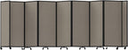 Versare Room Divider 360 Portable Wall Partition | Folding Panels | Large Freestanding Divider | Locking Wheels | Temporary Room Separator