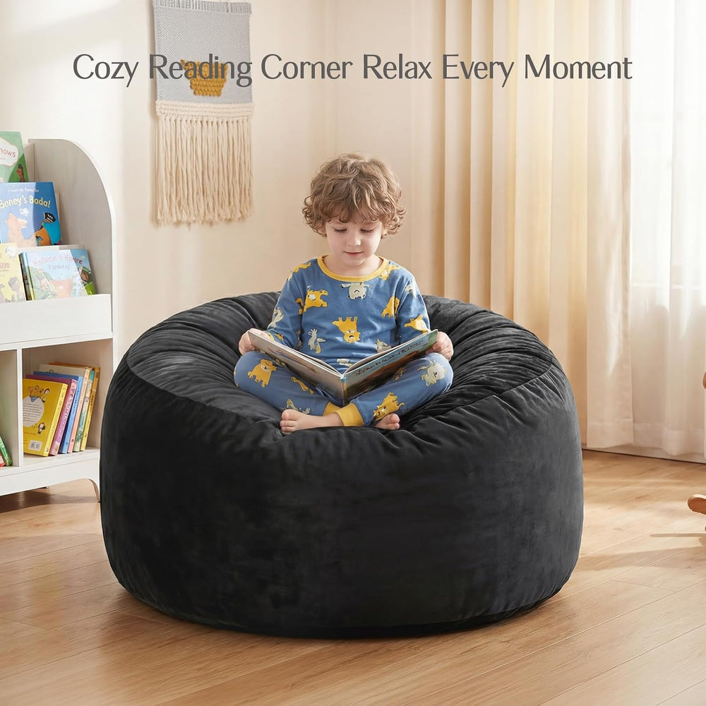 4FT Bean Bag Chair for Adults, Large Bean Bag with Filling, Memory Foam Bean ...