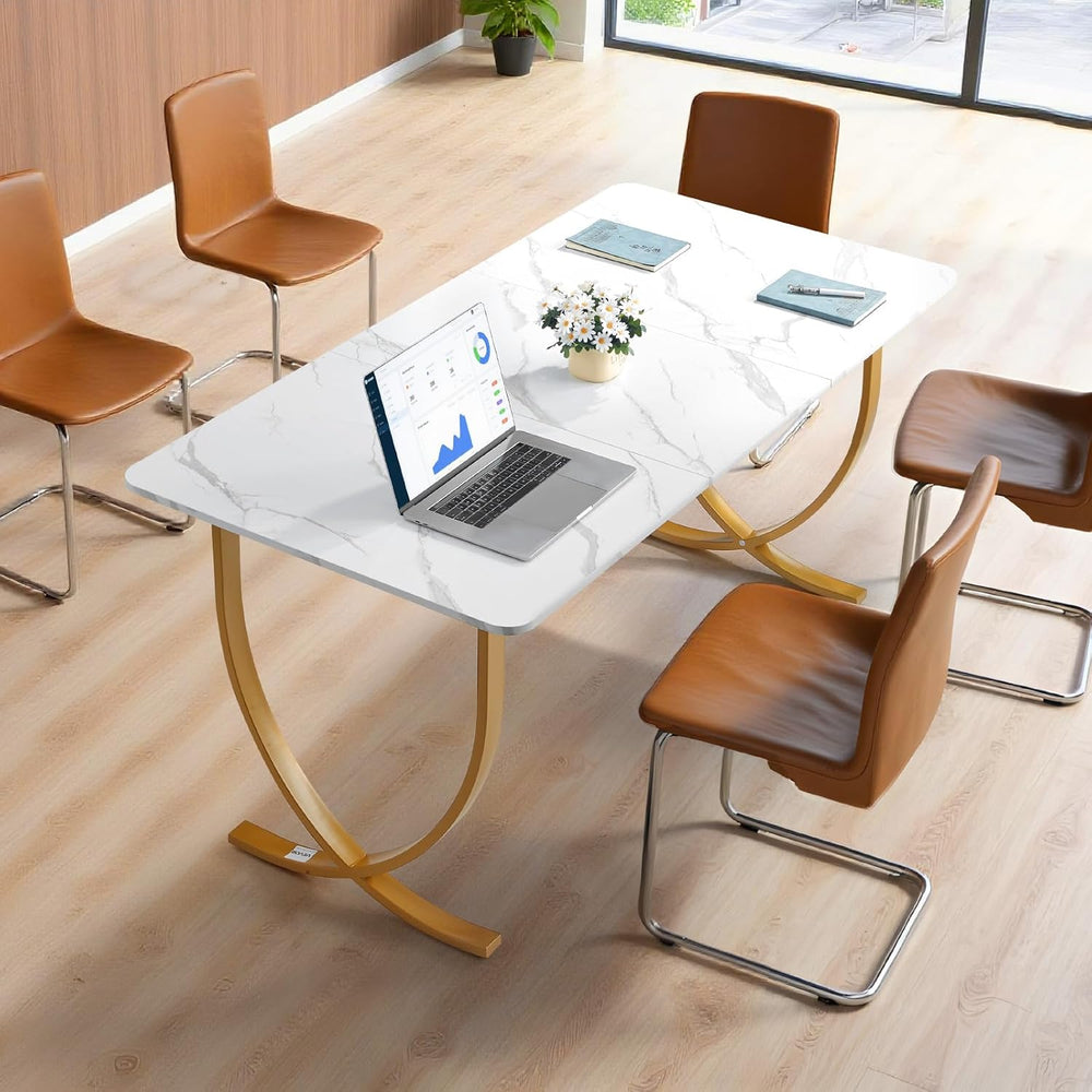 VEVOR Executive Desk, 63" W x 31.5" D Large Office Desk, Modern Com...