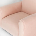 Toddler Personalized Armchair, Kids Upholstered Rocking Chair with Personalization, Toddler Chair with Personalized Name, Comfy Child Armchair, (Blush Suede, Rockers)