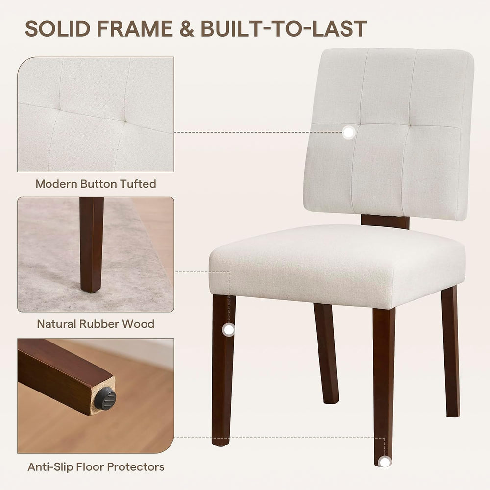 Wooden Dining Chairs Set of 6, Upholstered Dining Room Chairs