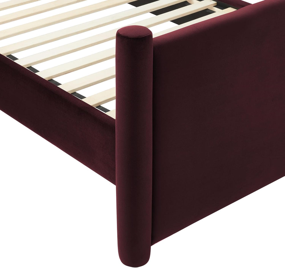 Modway Rael Queen Platform Bed Frame with Upholstered Headboard and Footboard...