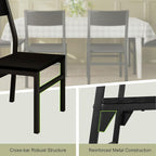 Feonase Dining Chairs Set of 6, Modern Kitchen Chairs with Ergonomic Backrest, MDF Board and Metal Legs, Dinner Chairs for Dining Room, Kitchen and Living Room, Easy Assembly, Black