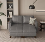 SITJOY 65" Faux Leather Modular Sectional Sofa with Storage, Mid Century Modern Sectional Couches for Living Room, Soft Padded Armrests, 4 Seat Couch Bed, Gray