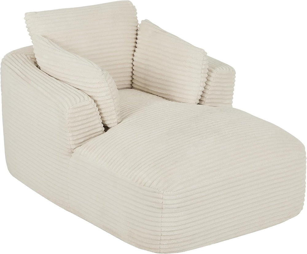 KIVENJAJA Oversized Chaise Lounge Chair Indoor, Corduroy Comfy Floor Sleeper ...