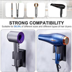 Curling iron Holder,Stainless Steel Hair Dryer Wall Mounted Storage Holder,Bathroom Styler Tool Organizer Storage Bracket for Hair Straightener