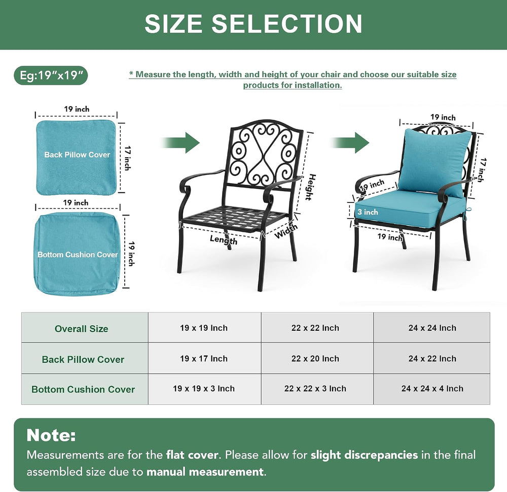 Summsun Faux Linen Outdoor Chair Cushions, Water Resistant Backrest and Deep ...