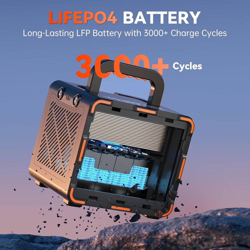 300W Portable Power Station, Solar Generator 259Wh, 70,000mAh LiFePO4 Battery...