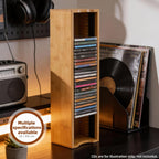 AriSen Bamboo CD Storage Rack, CD Record Rack, DVD Media Disc Rack, Storage & Display Rack for Vintage Music Records, CD Collection Case
