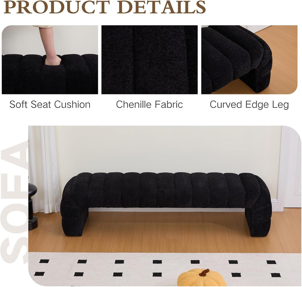 Chifee & Vingol 69.7" W Modern Living Room Bench Upholstered Bedroom...