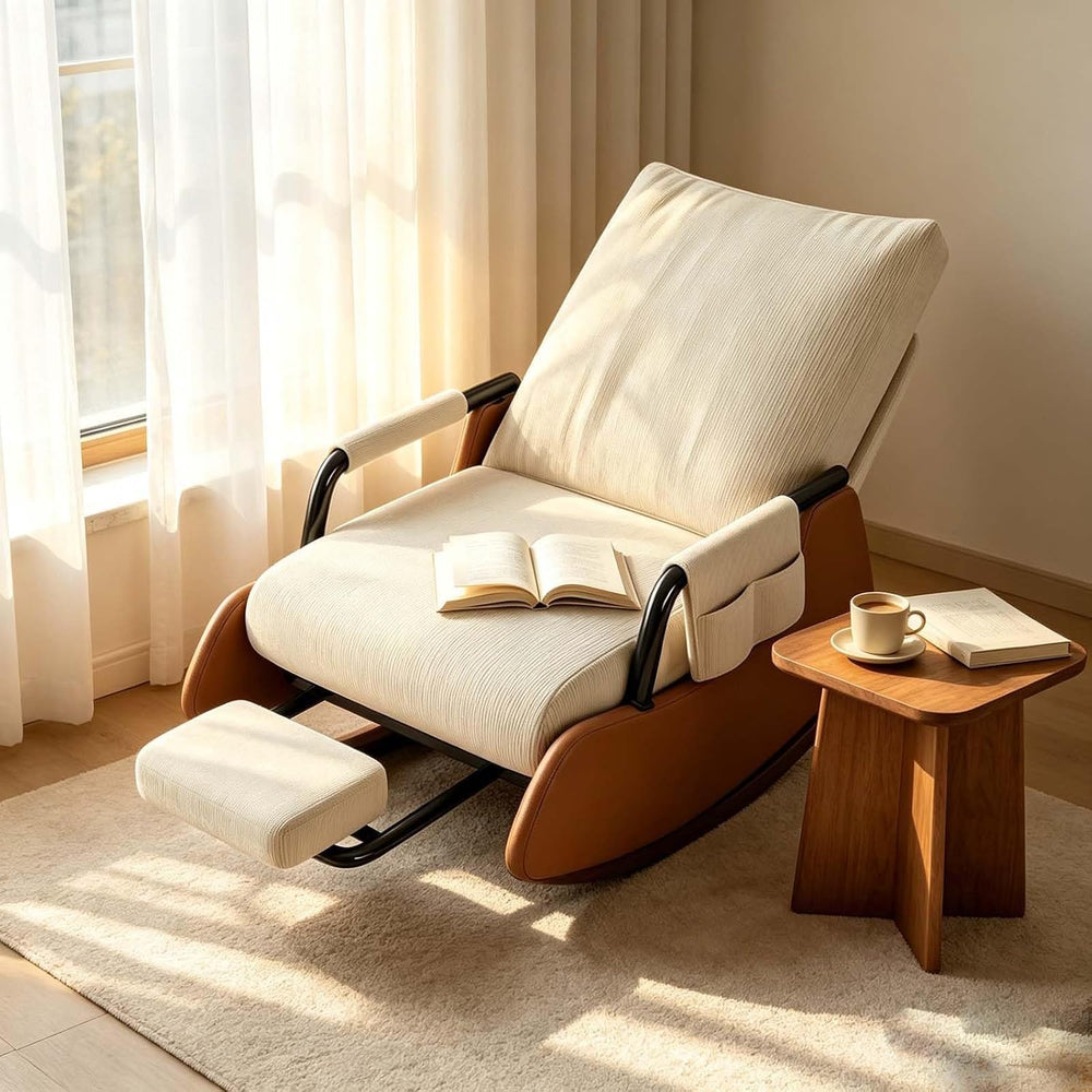 Detachable Footrest Rocking Chair,Rocking Chair with Foot Rest | Foldable Adj...